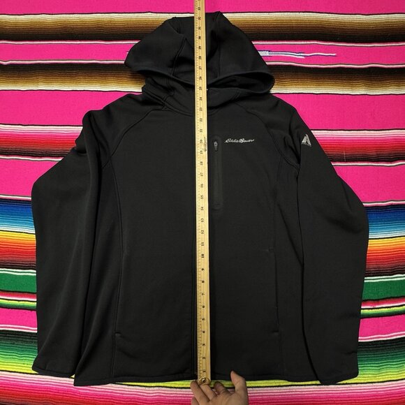 Eddie Bauer Hoodie Men L Black Full Ascent Outpace Flex Fleece Full-Zip Sweater - Picture 6 of 6